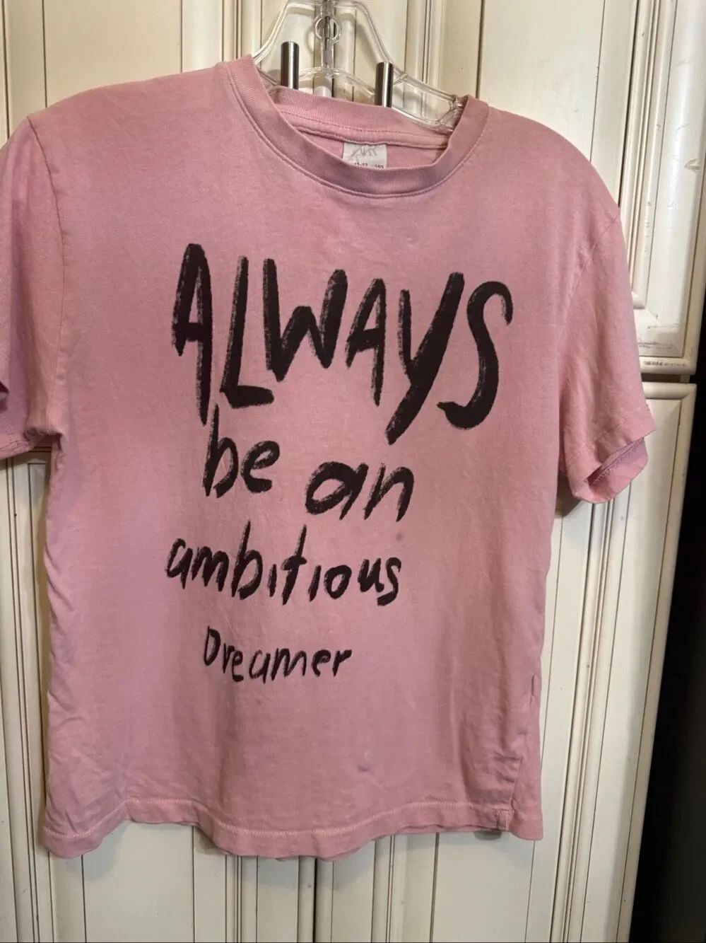 Zara Girls Choose Always Be An Ambitious Dreamer Crew Neck T-Shirt Pink Sz 11-12